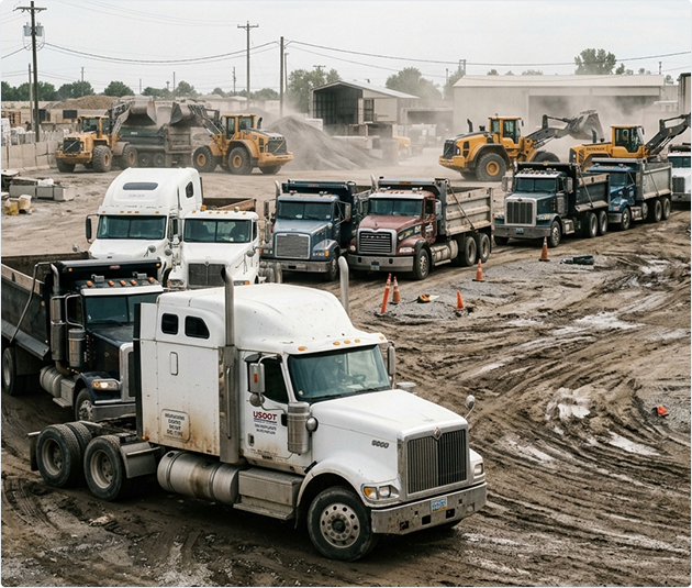 Outside trucks